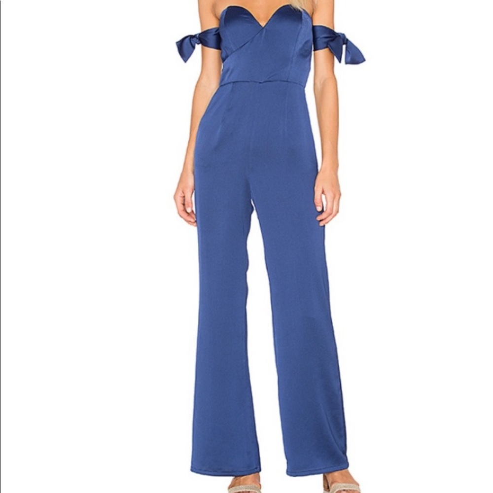 Privacy Please BLACK tie sleeve off shoulder jumpsuit